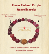 Balance & Harmony – Red & Purple Agate Bracelet