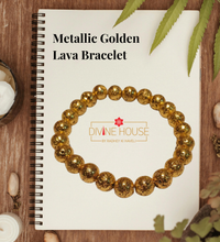 Luxury & Strength – Metallic Golden Lava Bracelet