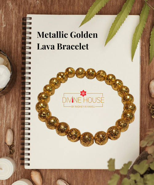 Metallic Golden Lava Bracelet