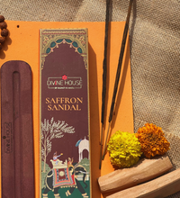 Divine House Saffron Sandal Hand Rolled Incense Sticks