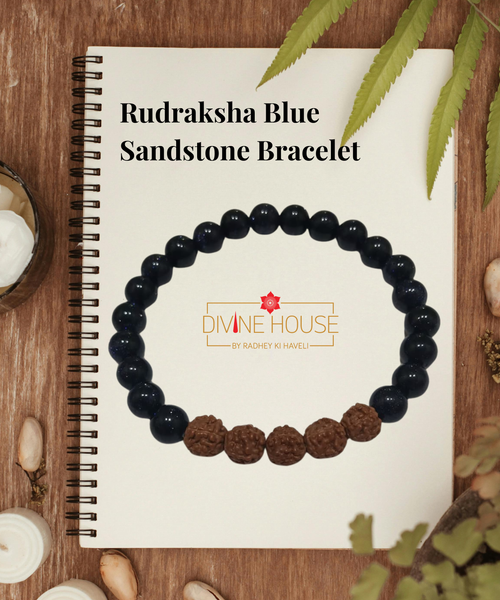 Rudraksha Blue Sandstone Bracelet