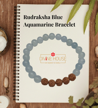 Peace & Serenity – Rudraksha Blue Aquamarine Bracelet