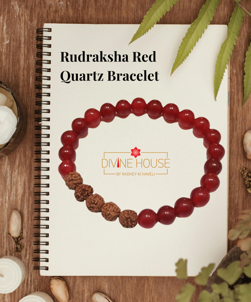 Rudraksha Red Quartz Bracelet