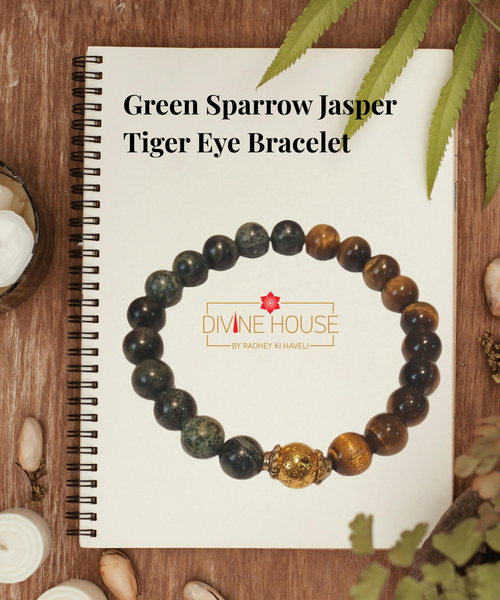 Green Sparrow Jasper & Tiger Eye Bracelet