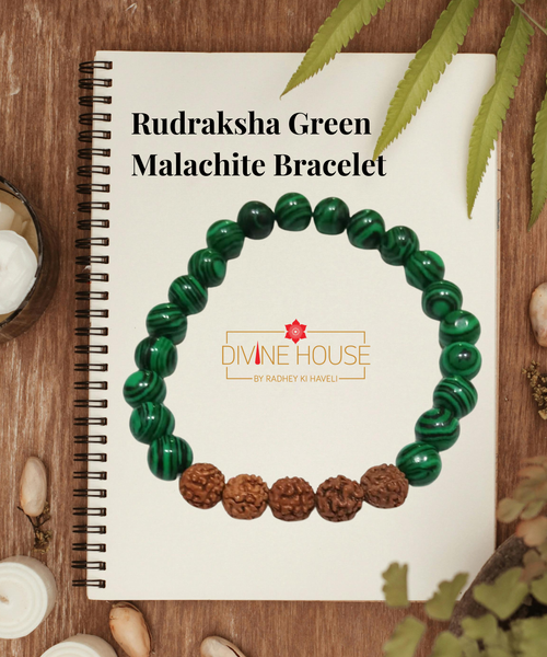 Rudraksha Green Malachite Bracelet