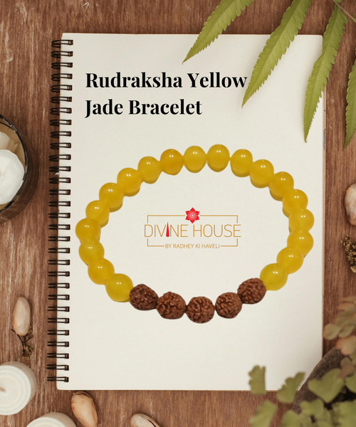 Rudraksha Yellow Jade Bracelet