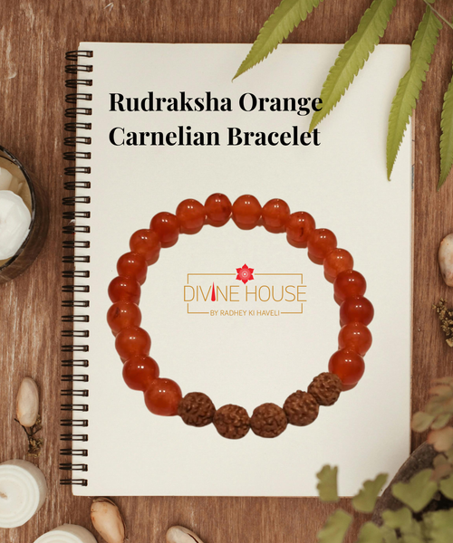 Rudraksha Orange Carnelian Bracelet