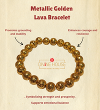 Luxury & Strength – Metallic Golden Lava Bracelet