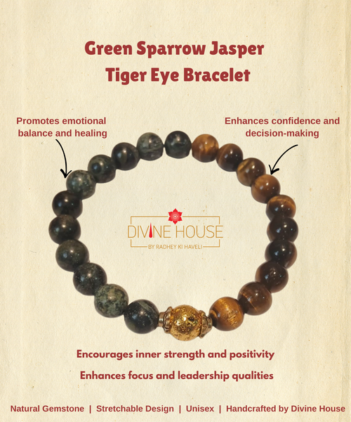 Green Sparrow Jasper & Tiger Eye Bracelet