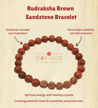 Stability & Grounding – Rudraksha Brown Sandstone Bracelet
