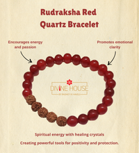 Energy & Confidence – Rudraksha Red Quartz Bracelet