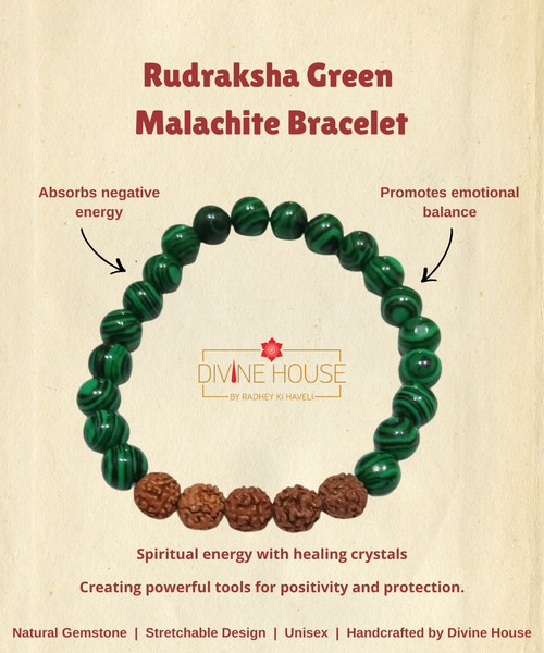 Rudraksha Green Malachite Bracelet