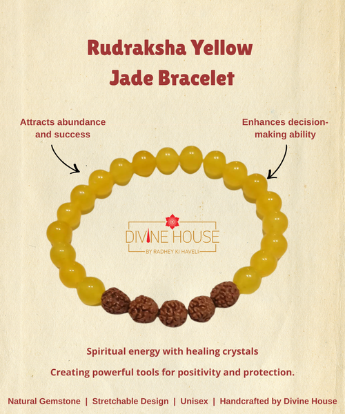 Rudraksha Yellow Jade Bracelet