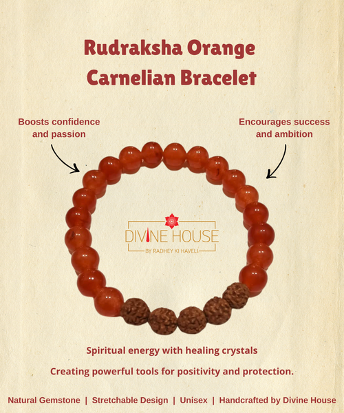 Rudraksha Orange Carnelian Bracelet