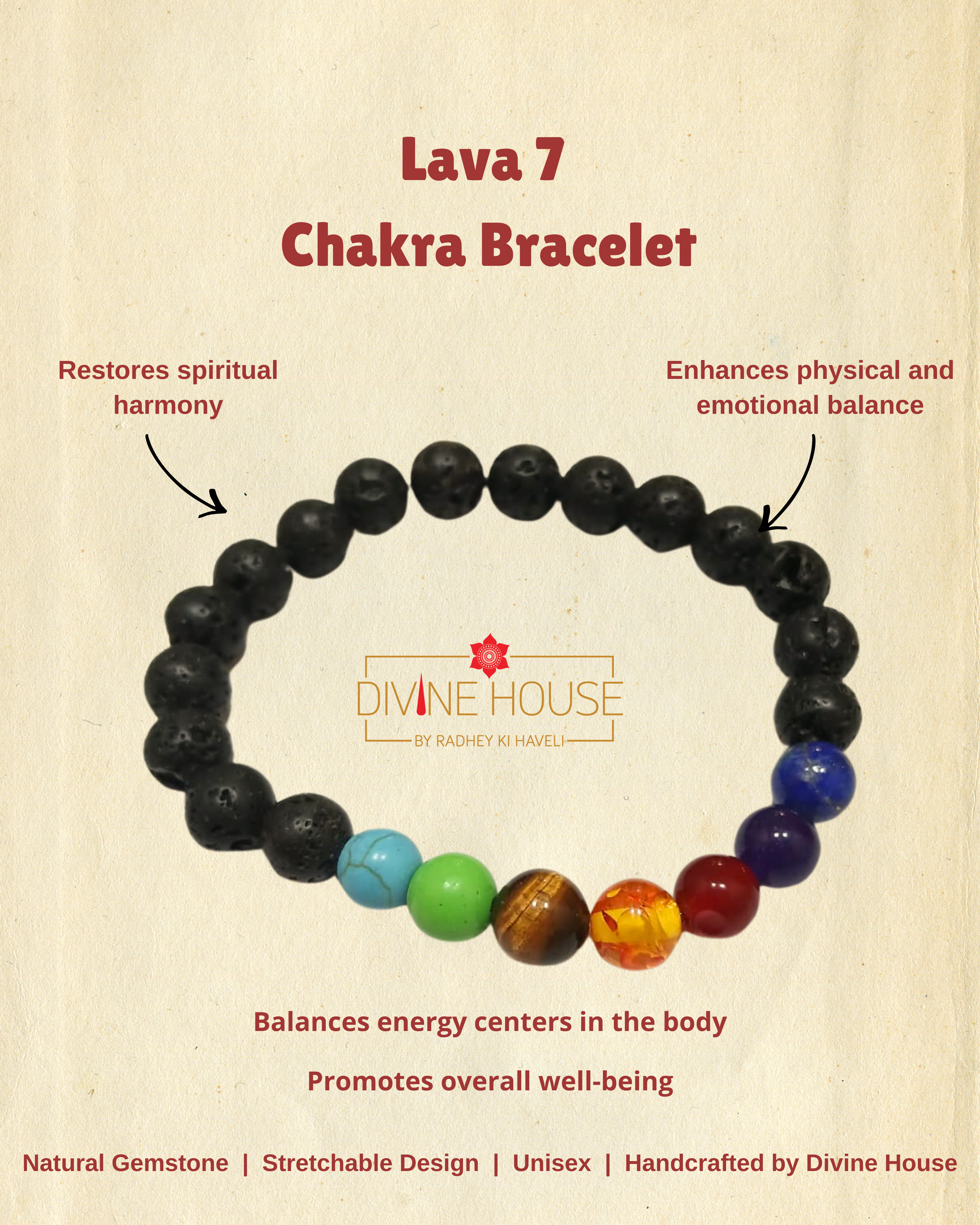 Energy & Balance – Lava 7 Chakra Bracelet