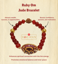 Passion & Prosperity - Ruby Om Jade Bracelet