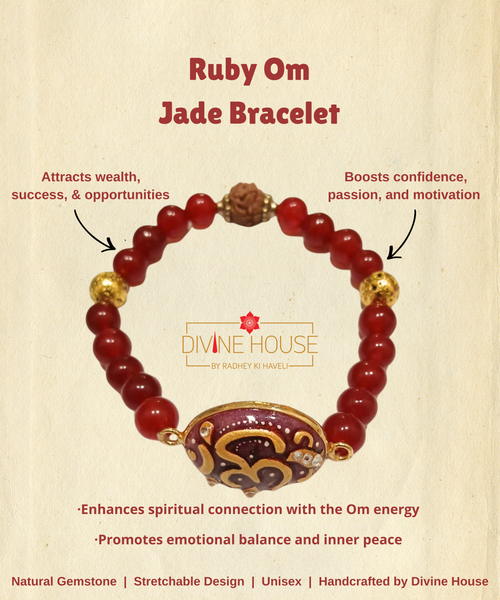 Passion & Prosperity - Ruby Om Jade Bracelet