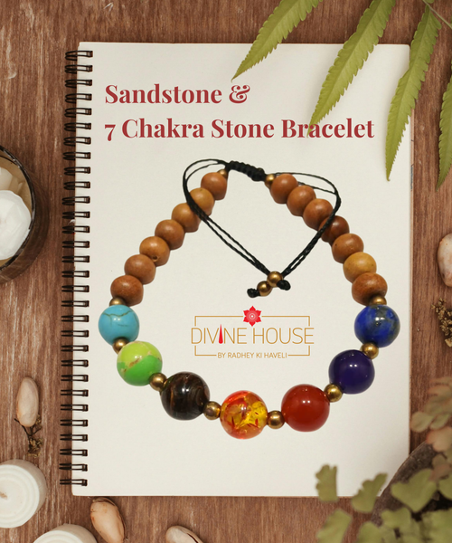 Balance & Energy Alignment – Sandstone & 7 Chakra Bracelet