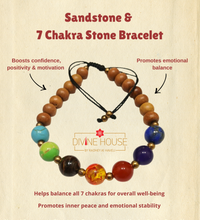 Balance & Energy Alignment – Sandstone & 7 Chakra Bracelet
