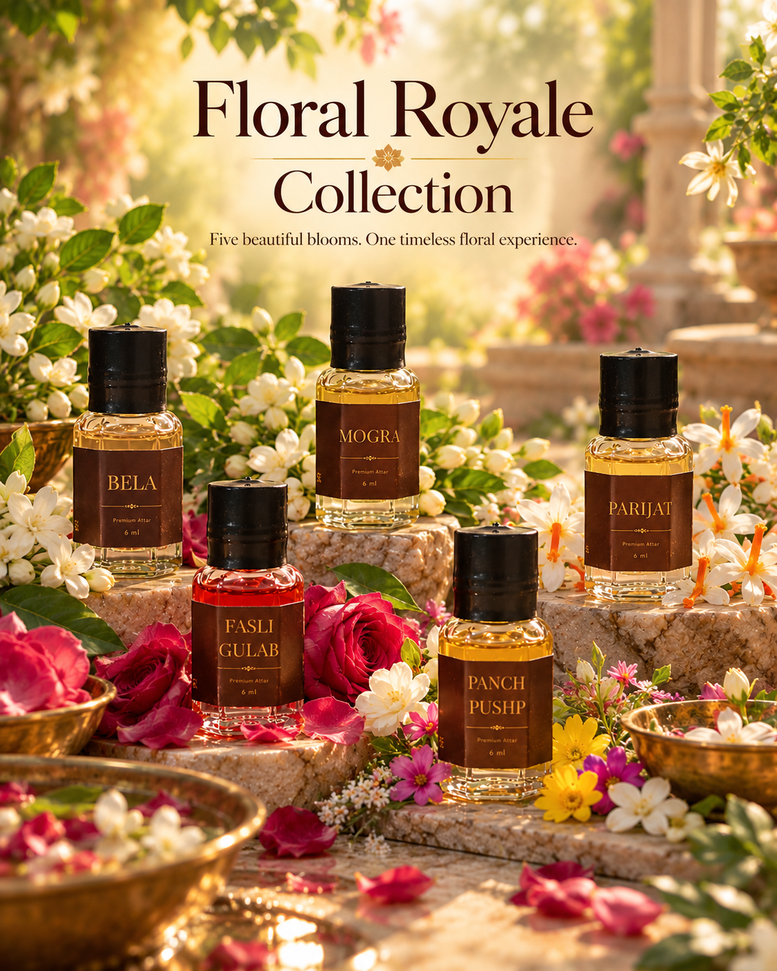 Floral Royale Collection - 5 Premium Attar Set