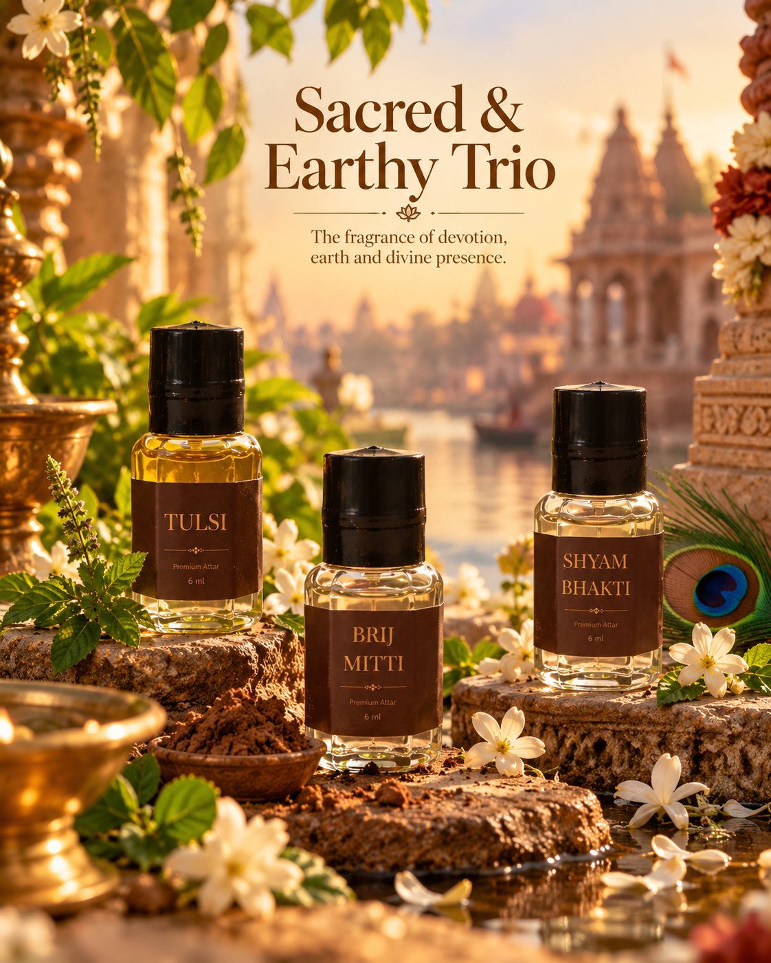 Sacred & Earthy Trio - 3 Premium Attar Set