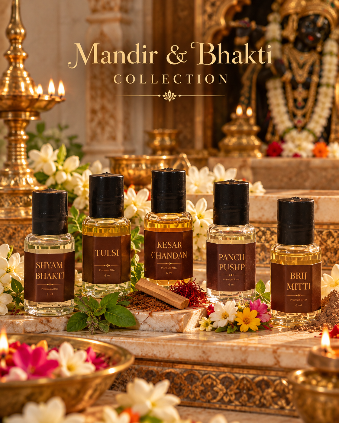 Mandir & Bhakti Collection — 5 Premium Attar Set