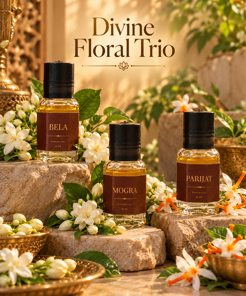 Divine Floral Trio – Bela, Mogra &amp; Parijat
