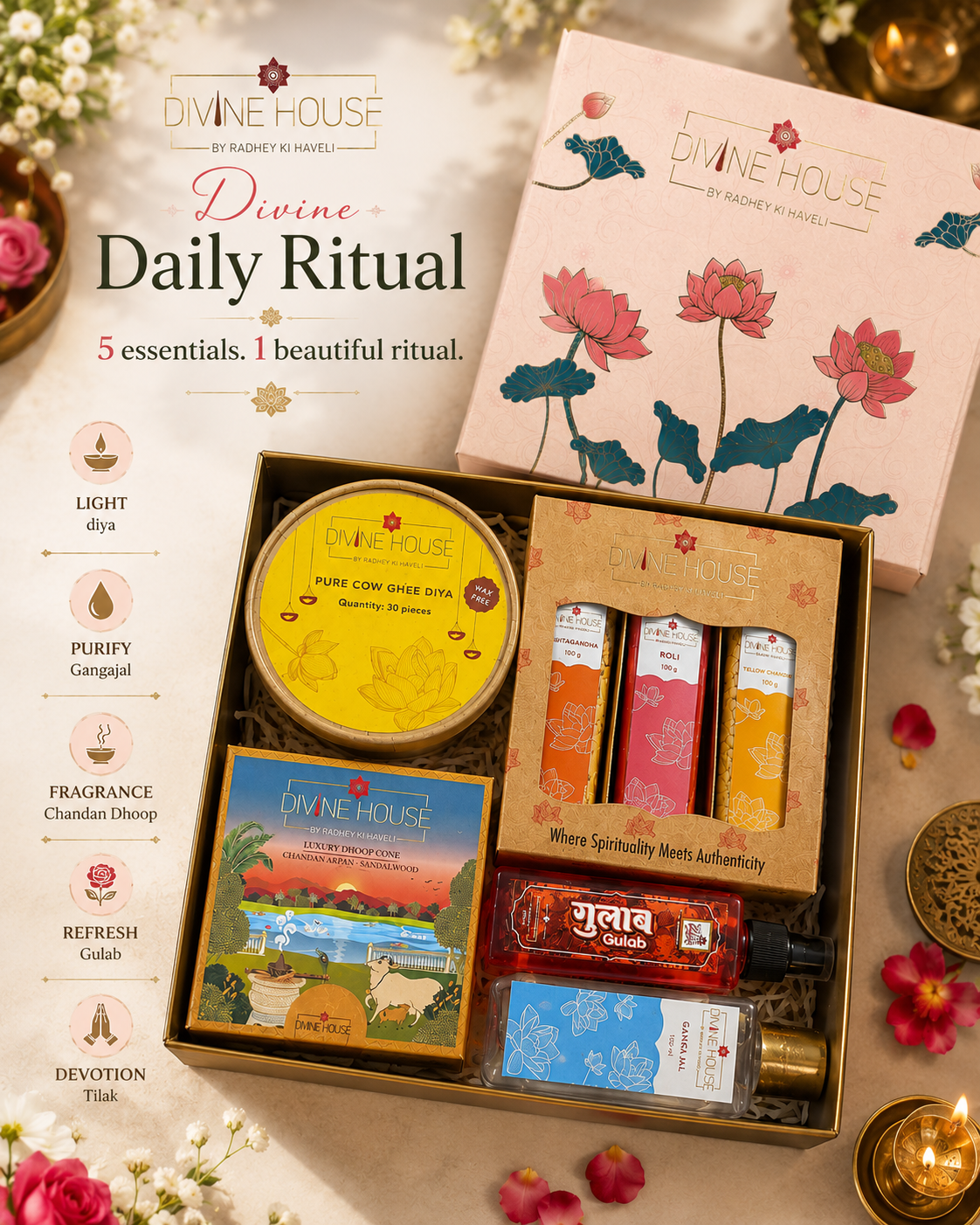 Daily Divine Ritual : 5 Essentials for Your Everyday Puja